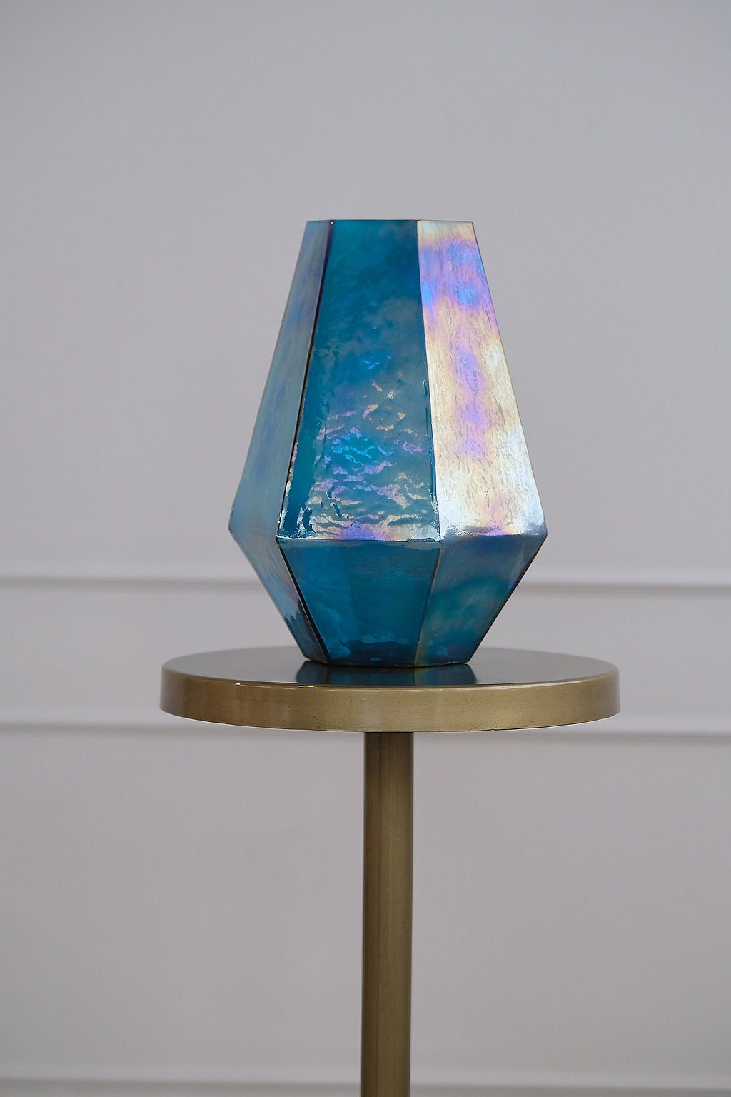 Windlicht blauw set van twee