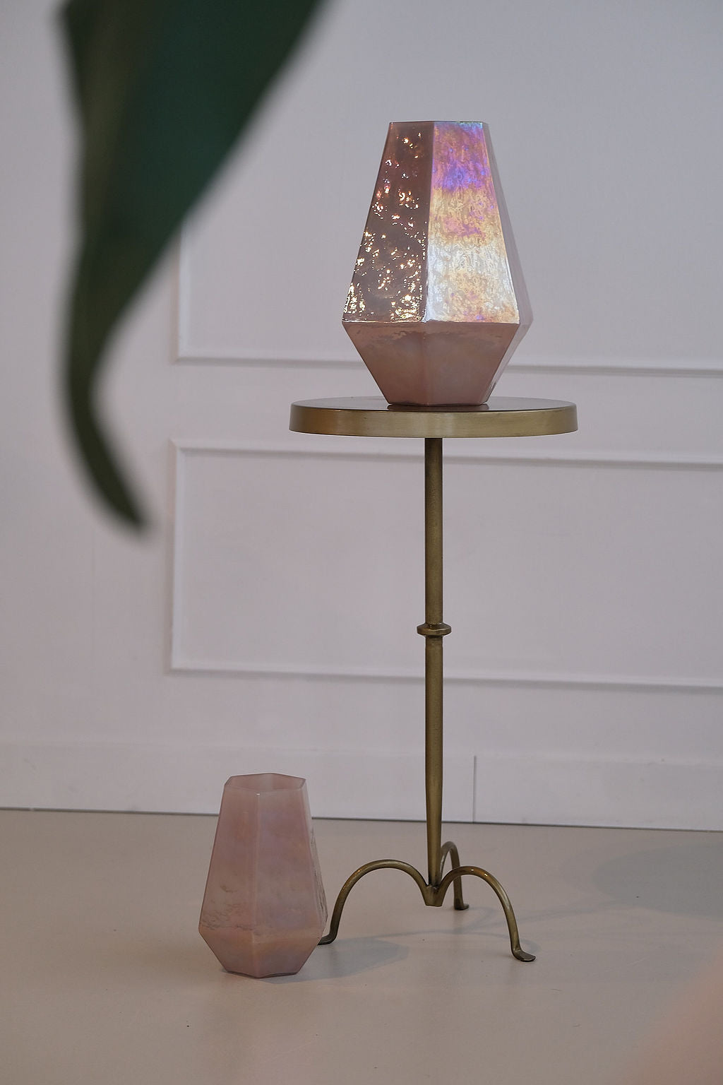 Windlicht roze set van twee