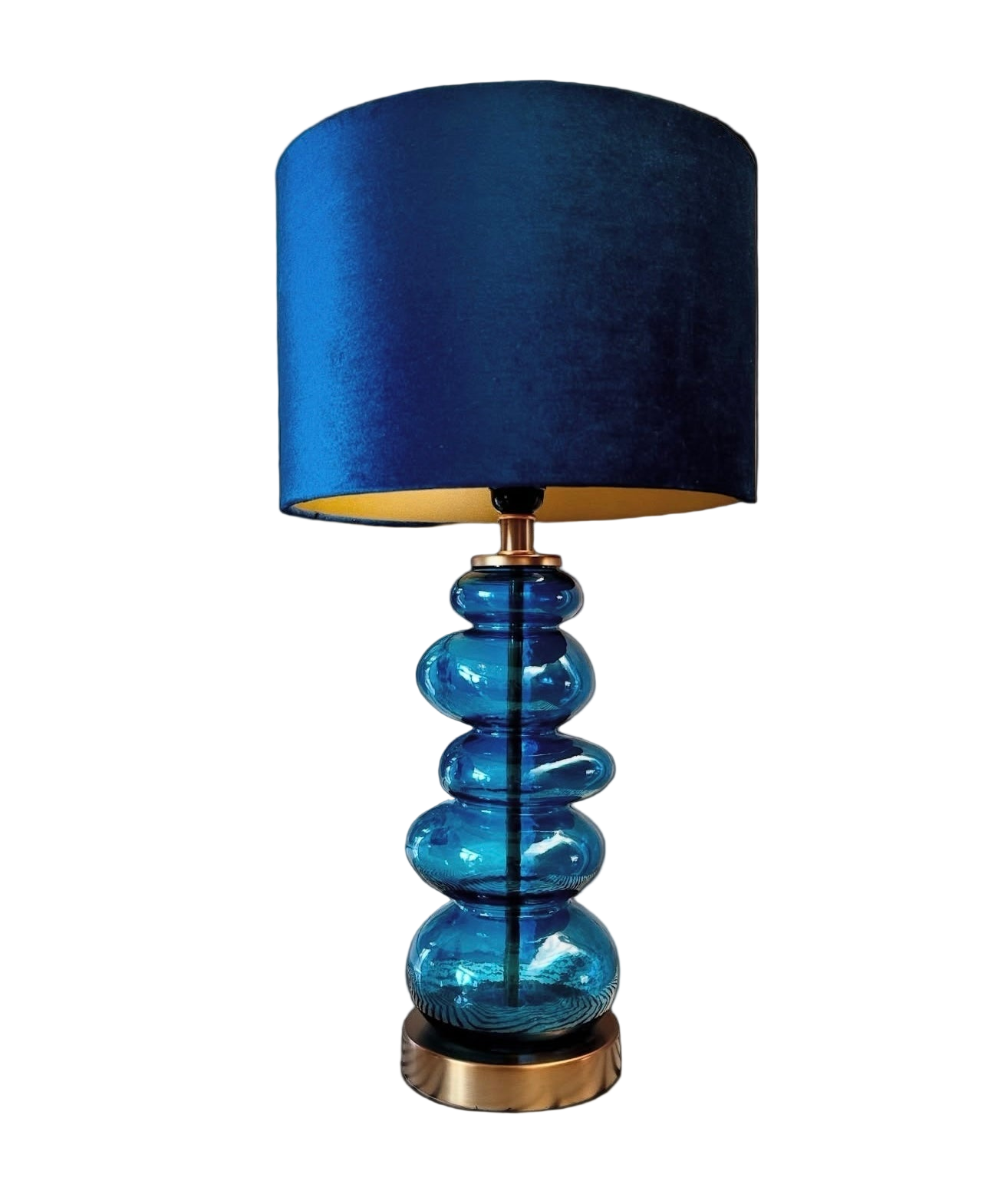 Lampvoet glas blauw gekleurd